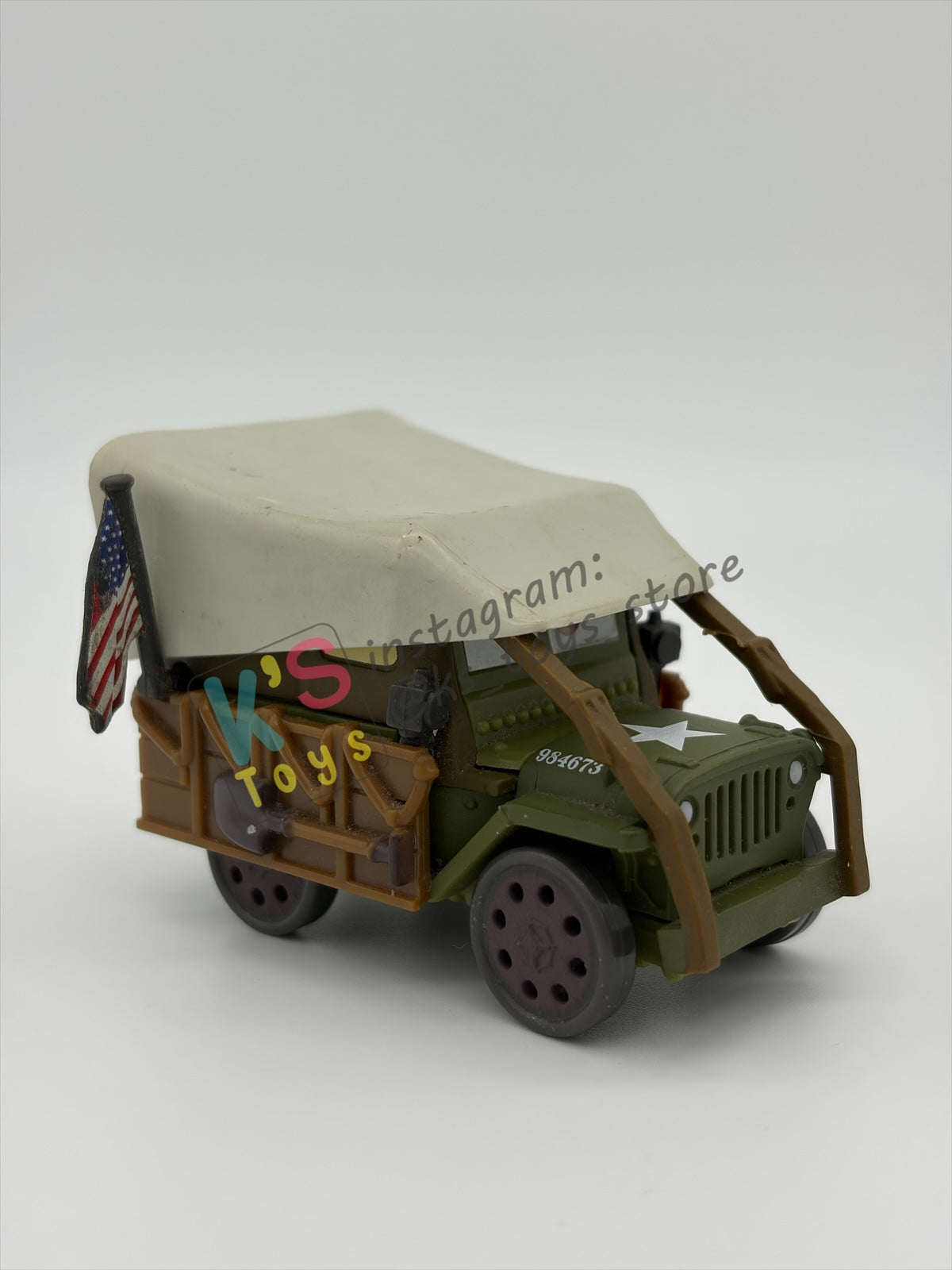 PRE-OWNED / LOOSE DISNEY PIXAR CARS BY MATTEL - "STANLEY DAYS SARGE" RADIATOR SPRINGS 500 1/2 SERIES - GOOD CONDITION - READ DESCRIPTION!!!!!!!!!!