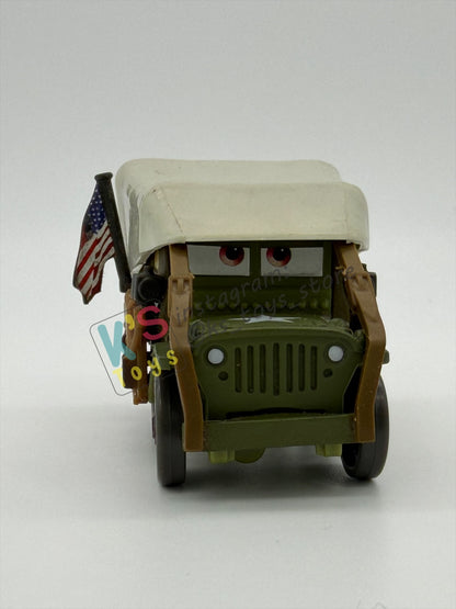 PRE-OWNED / LOOSE DISNEY PIXAR CARS BY MATTEL - "STANLEY DAYS SARGE" RADIATOR SPRINGS 500 1/2 SERIES - GOOD CONDITION - READ DESCRIPTION!!!!!!!!!!