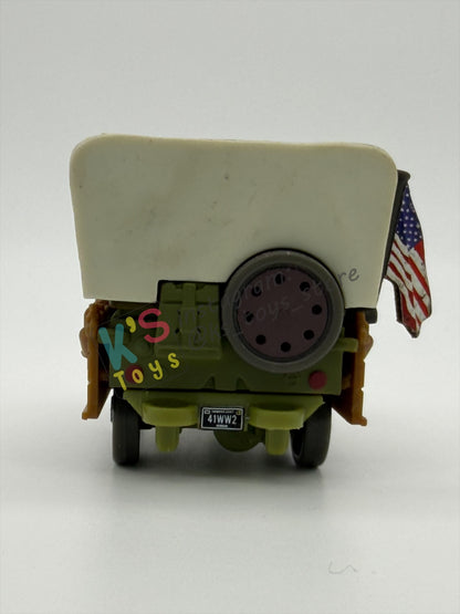 PRE-OWNED / LOOSE DISNEY PIXAR CARS BY MATTEL - "STANLEY DAYS SARGE" RADIATOR SPRINGS 500 1/2 SERIES - GOOD CONDITION - READ DESCRIPTION!!!!!!!!!!