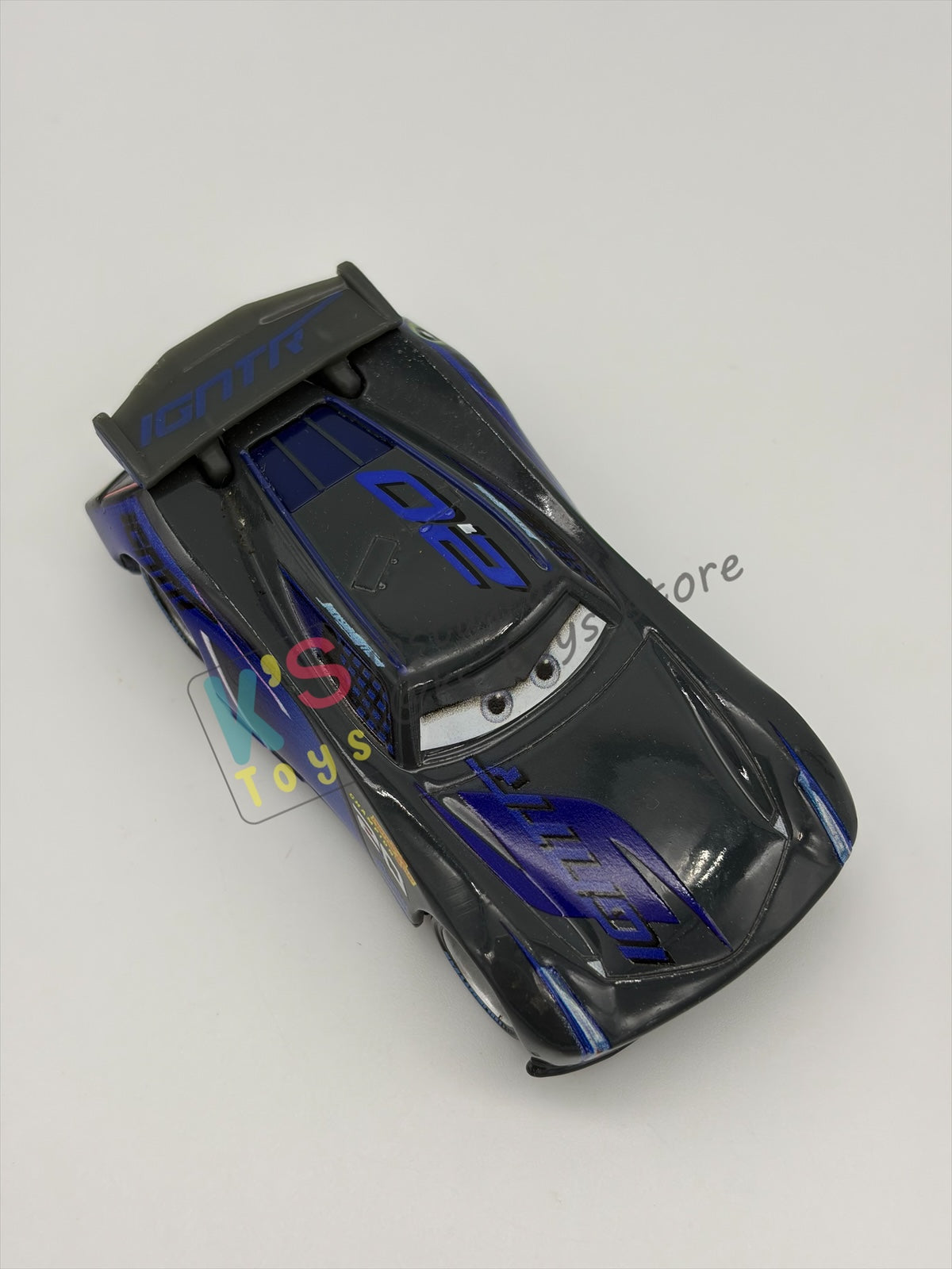 PRE-OWNED / LOOSE DISNEY PIXAR CARS BY MATTEL - "NASCAR JACKSON STORM" - NASCAR SERIES - NEAR MINT CONDITION AND MISSING ACCESSORIES - READ DESCRIPTION!!!!!!!!!
