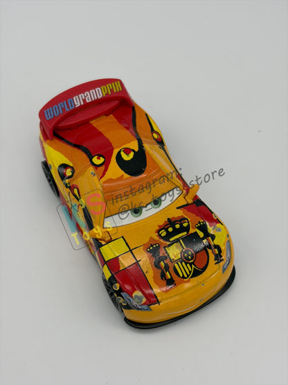 PRE-OWNED / LOOSE DISNEY PIXAR CARS BY MATTEL - "MIGUEL CAMINO" - CARS 2 SERIES - PLAYED CONDITION - READ DESCRIPTION!!!!!!!!!!!