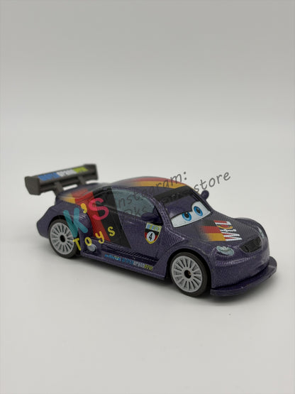 PRE-OWNED / LOOSE DISNEY PIXAR CARS BY MATTEL - "MAX SCHNELLS" - CARS 2 SERIES - PLAYED CONDITION - READ DESCRIPTION!!!!!!!!!!!