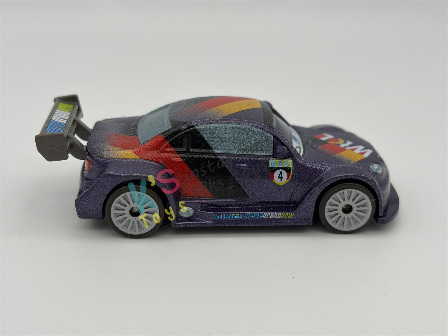 PRE-OWNED / LOOSE DISNEY PIXAR CARS BY MATTEL - "MAX SCHNELLS" - CARS 2 SERIES - PLAYED CONDITION - READ DESCRIPTION!!!!!!!!!!!