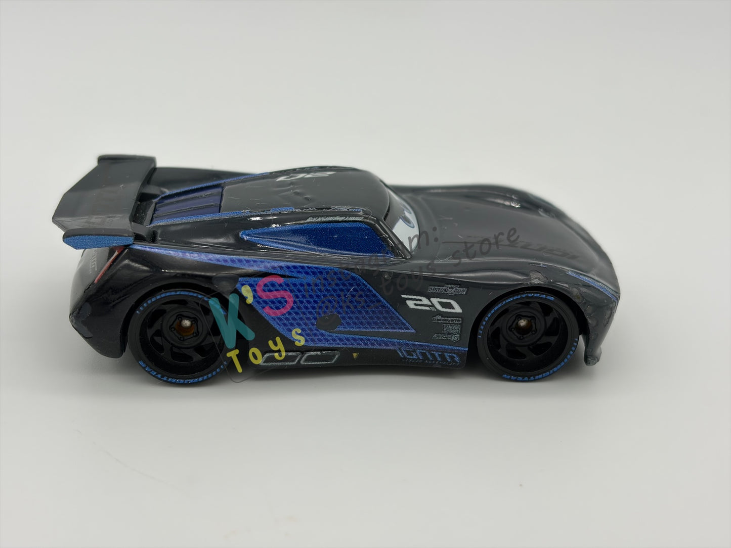 PRE-OWNED / LOOSE DISNEY PIXAR CARS BY MATTEL - "JACKSON STORM" - CARS 3 NEXT-GEN SERIES - PLAYED CONDITION - READ DESCRIPTION!!!!!!!!!!!