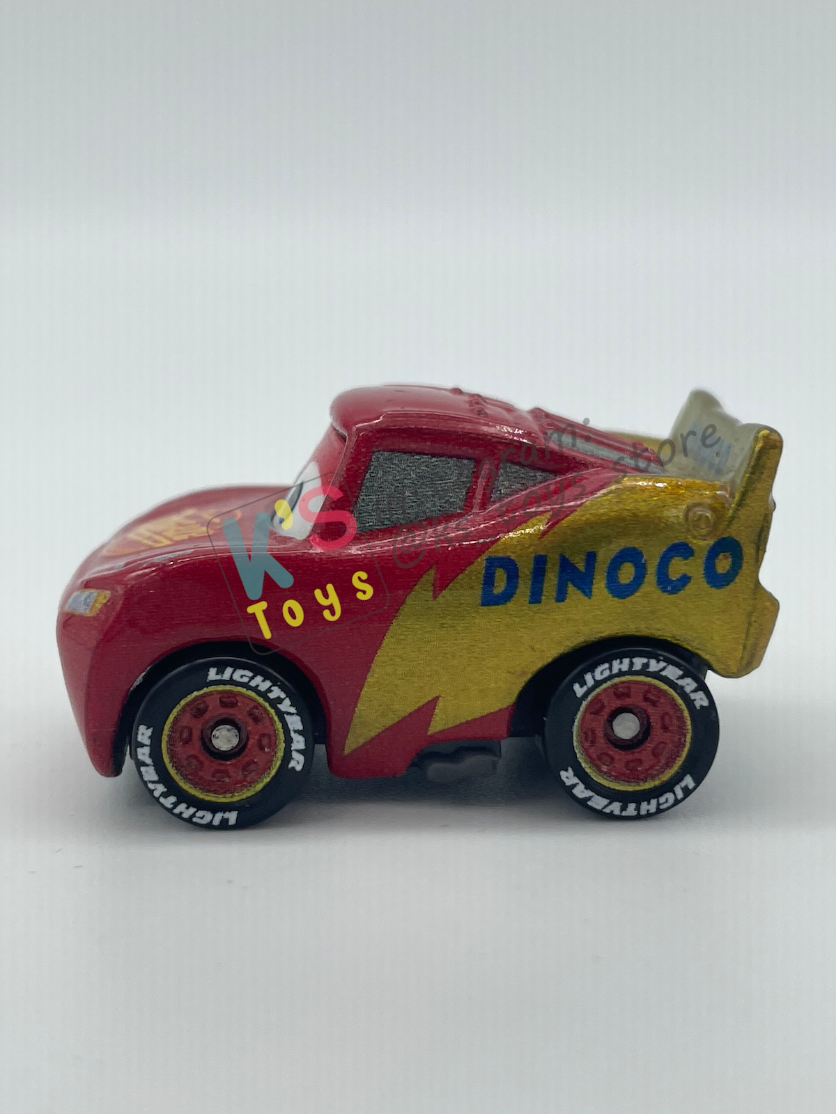 Loose Mini Racers Pixar Disney Cars, DINOCO WRAP LIGHTNING MCQUEEN - Mint / Near Mint Condition
