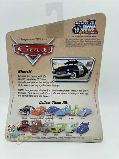 DISNEY PIXAR CARS 1:55 BY MATTEL, SHERIFF - FIRST RELEASE CARS SERIES - BNIP