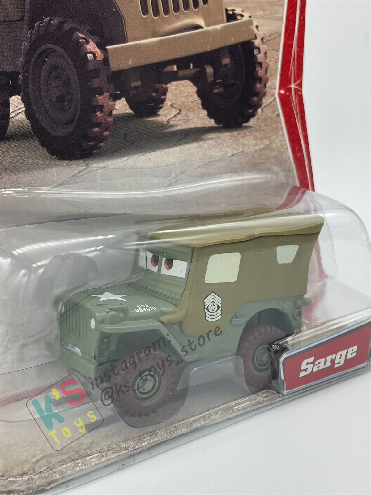 DISNEY PIXAR CARS 1:55 BY MATTEL, SARGE - FIRST RELEASED CARS SERIES - BNIP