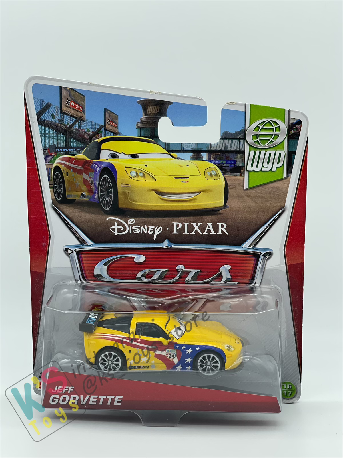 DISNEY PIXAR CARS BY MATTEL 1:55, JEFF GORVETTE - WGP SERIES - BNIP