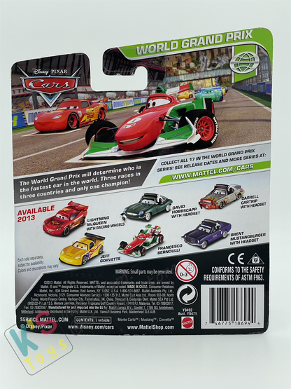 DISNEY PIXAR CARS BY MATTEL 1:55, JEFF GORVETTE - WGP SERIES - BNIP