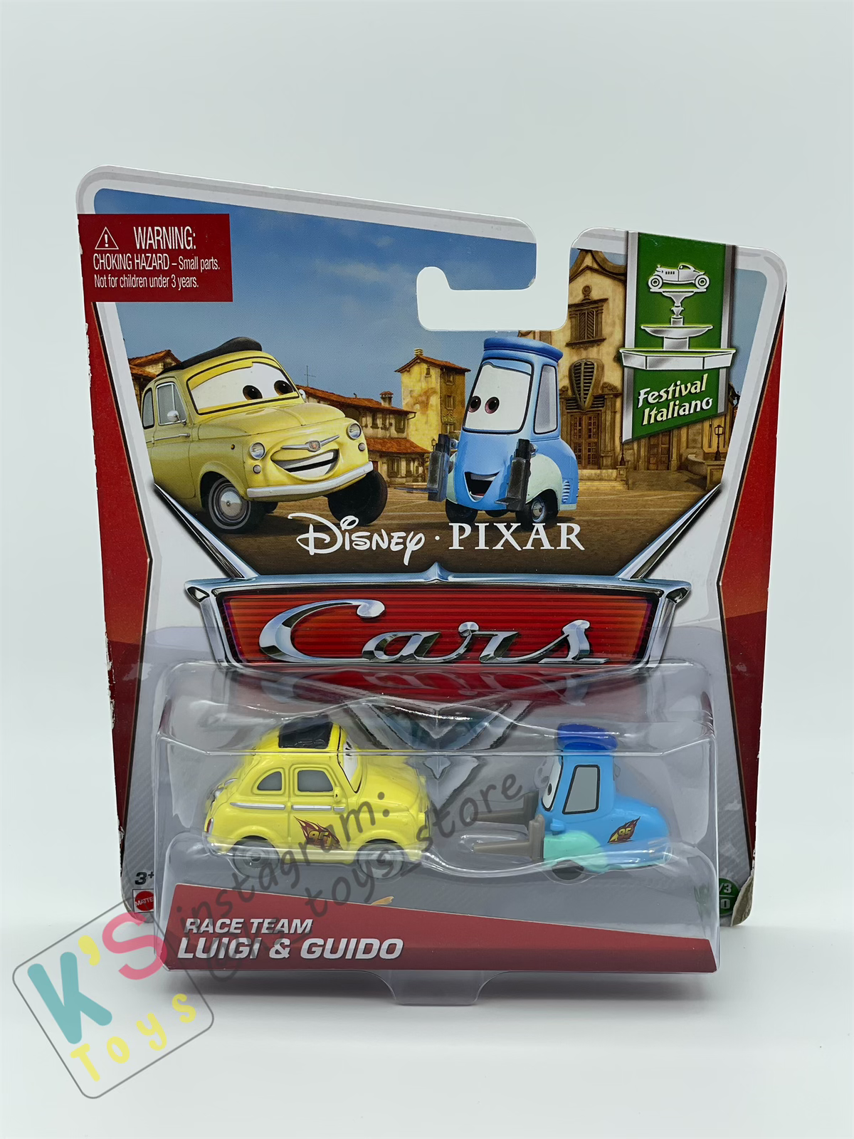 DISNEY PIXAR CARS BY MATTEL 1:55, RACE TEAM LUIGI & GUIDO - FESTIVAL ITALIANO SERIES - BNIP