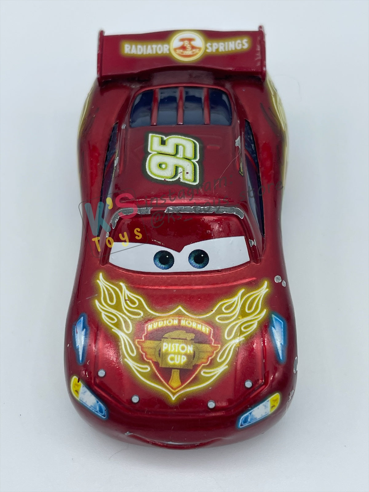 PRE-OWNED / LOOSE DISNEY PIXAR CARS - "NEON METALLIC DECO LIGHNTING MCQUEEN" NEON SERIES - FAIR CONDITION