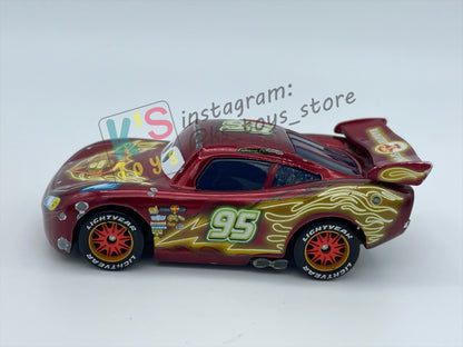 PRE-OWNED / LOOSE DISNEY PIXAR CARS - "NEON METALLIC DECO LIGHNTING MCQUEEN" NEON SERIES - FAIR CONDITION