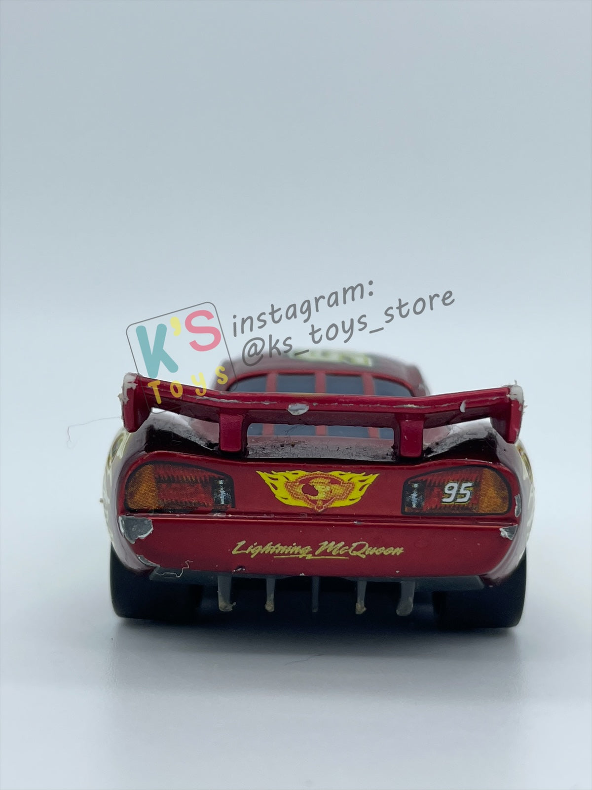 PRE-OWNED / LOOSE DISNEY PIXAR CARS - "NEON METALLIC DECO LIGHNTING MCQUEEN" NEON SERIES - FAIR CONDITION