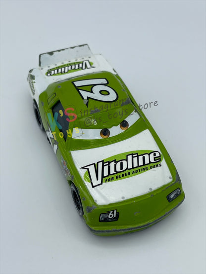 FREE ITEM!!!!! LOOSE DISNEY PIXAR CARS - "VITOLINE - JAMES CLEANAIR" CARS SERIES - WELL LOVED/PLAYED CONDITION