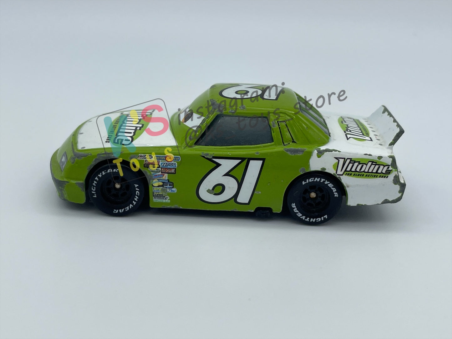 FREE ITEM!!!!! LOOSE DISNEY PIXAR CARS - "VITOLINE - JAMES CLEANAIR" CARS SERIES - WELL LOVED/PLAYED CONDITION