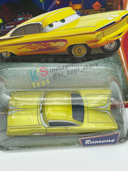 DISNEY PIXAR CARS 1:55 BY MATTEL, YELLOW RAMONE - SUPERCHARGED SERIES - BNIP