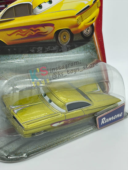 DISNEY PIXAR CARS 1:55 BY MATTEL, YELLOW RAMONE - SUPERCHARGED SERIES - BNIP