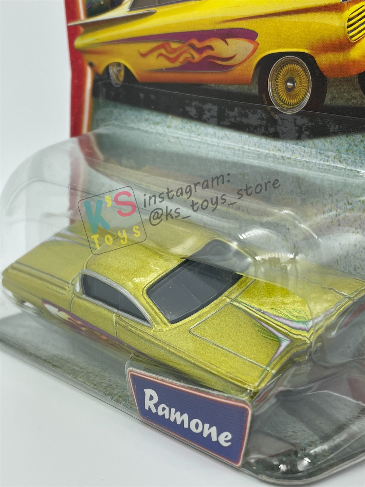 DISNEY PIXAR CARS 1:55 BY MATTEL, YELLOW RAMONE - SUPERCHARGED SERIES - BNIP