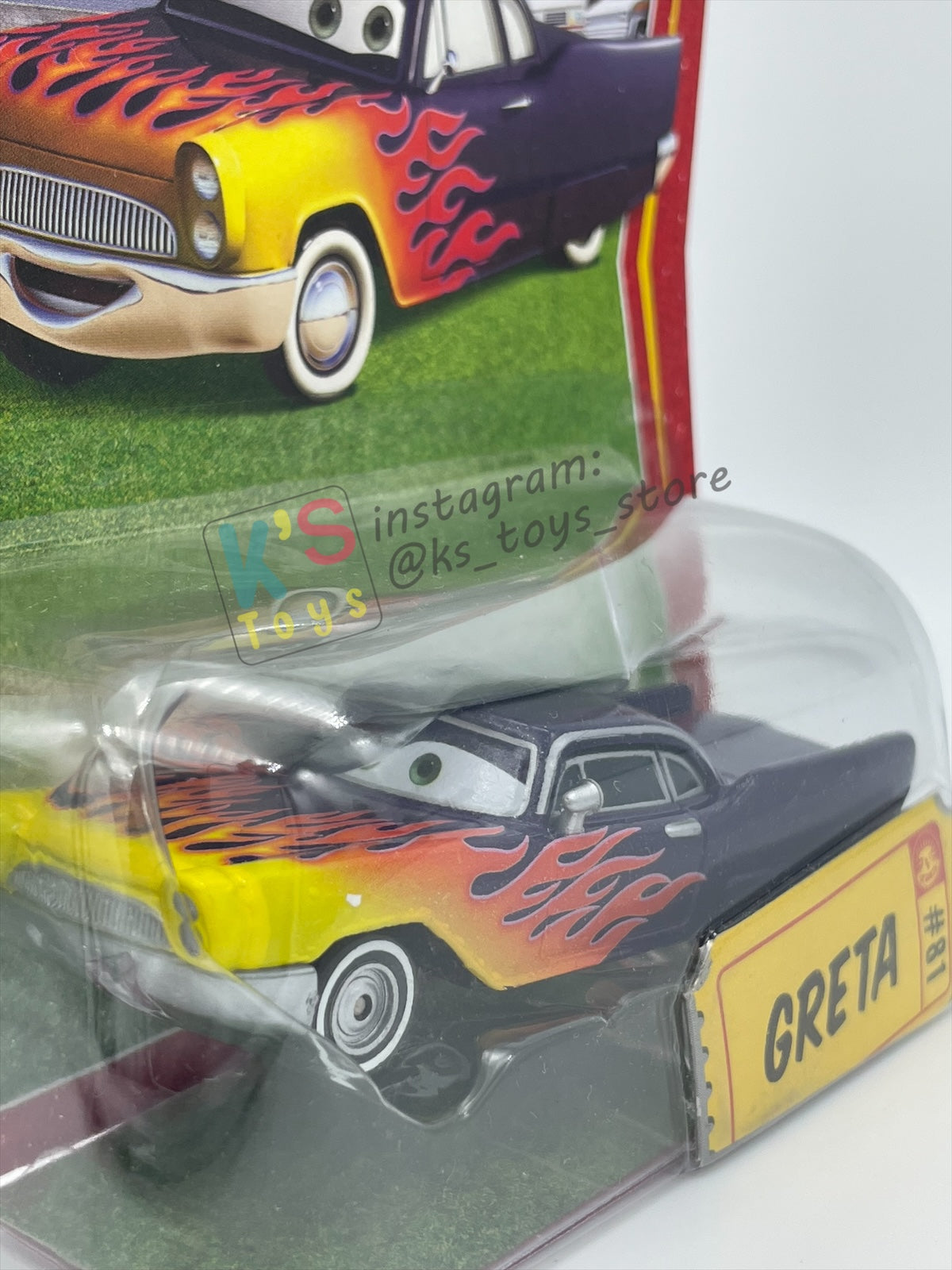 DISNEY PIXAR CARS 1:55 BY MATTEL, "GRETA" - RACE ORAMA SERIES - BNIP
