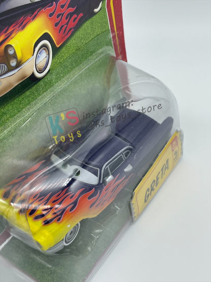 DISNEY PIXAR CARS 1:55 BY MATTEL, "GRETA" - RACE ORAMA SERIES - BNIP