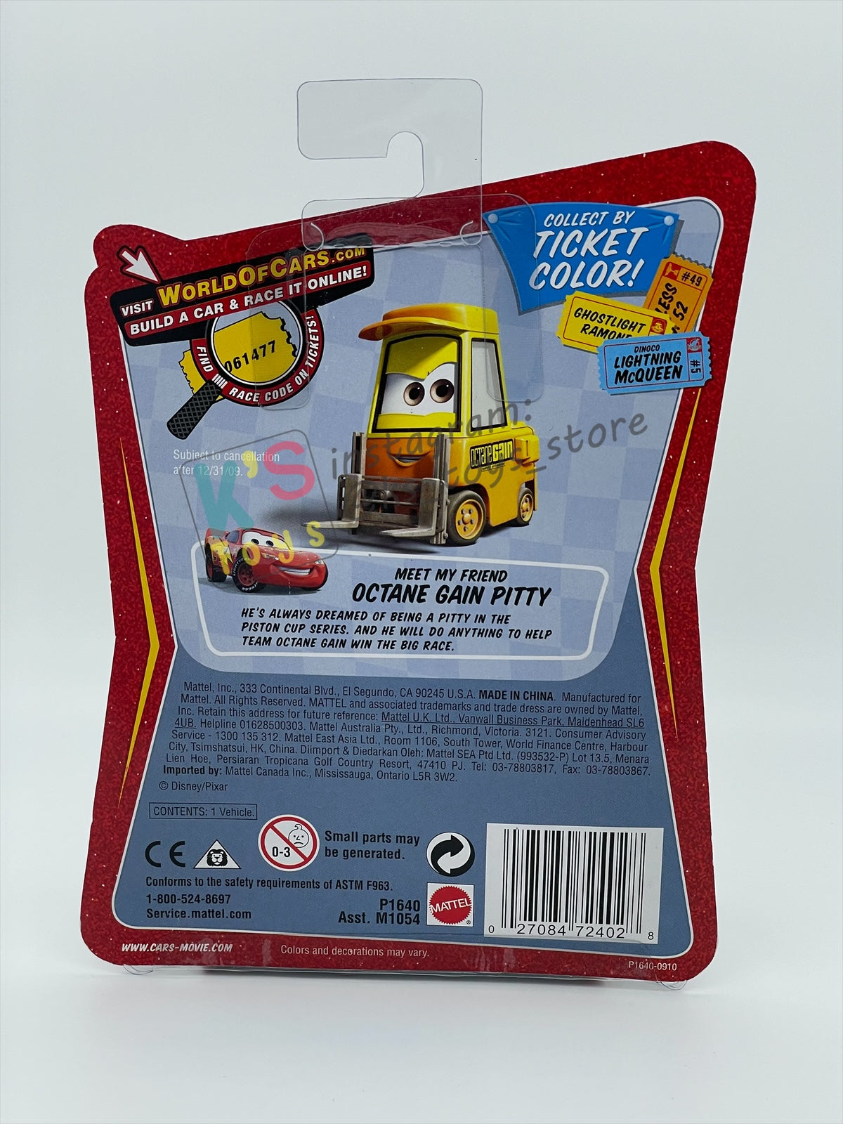 DISNEY PIXAR CARS 1:55 BY MATTEL, "GRETA" - RACE ORAMA SERIES - BNIP