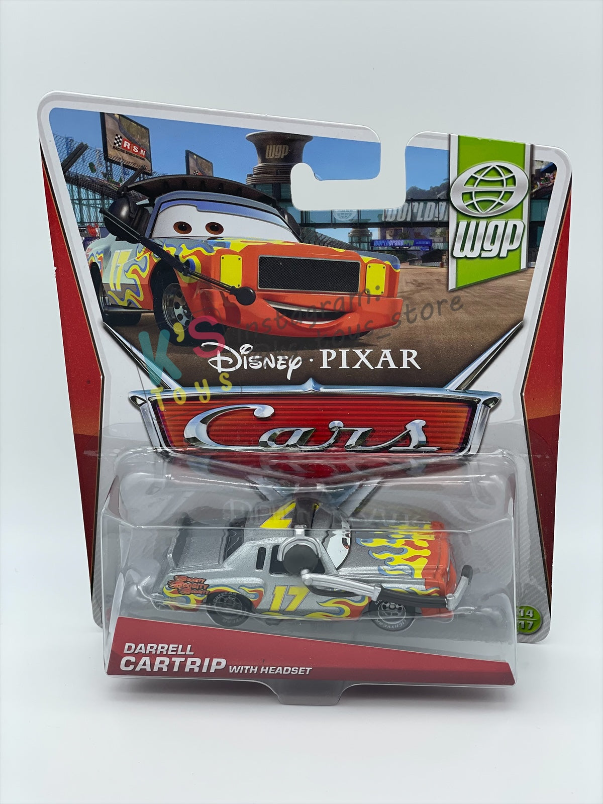 DISNEY PIXAR CARS BY MATTEL, DARRELL CARTRIP WITH HEADSET - WGP SERIES - BNIP