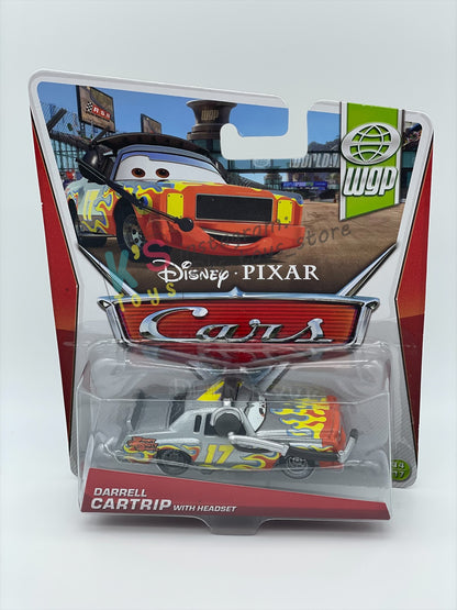 DISNEY PIXAR CARS BY MATTEL, DARRELL CARTRIP WITH HEADSET - WGP SERIES - BNIP