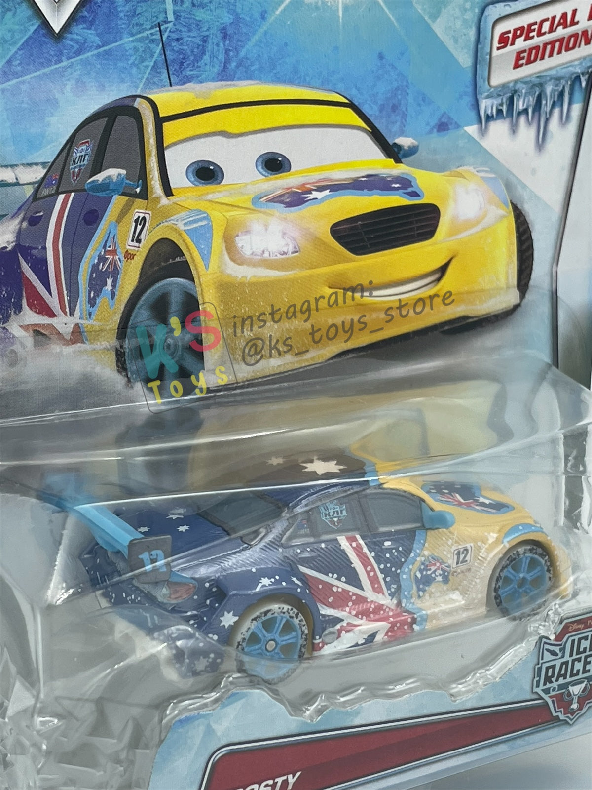 DISNEY PIXAR CARS 1:55 BY MATTEL, "FROSTY ICE RACERS" - ICE RACERS SERIES - BNIP