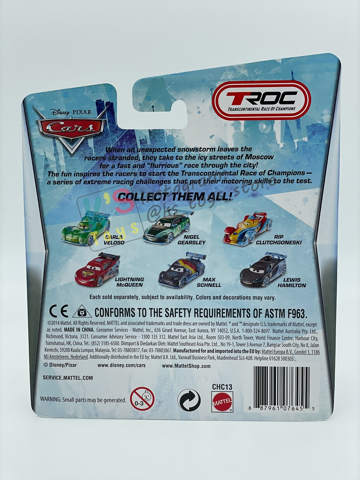 DISNEY PIXAR CARS 1:55 BY MATTEL, "FROSTY ICE RACERS" - ICE RACERS SERIES - BNIP