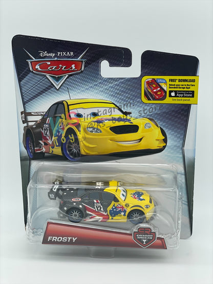 DISNEY PIXAR CARS 1:55 BY MATTEL, "FROSTY CARBON RACERS" - CARBON RACERS SERIES - BNIP