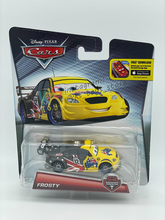 DISNEY PIXAR CARS 1:55 BY MATTEL, "FROSTY CARBON RACERS" - CARBON RACERS SERIES - BNIP