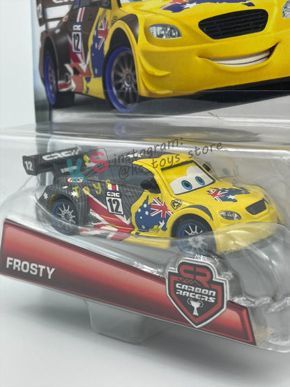 DISNEY PIXAR CARS 1:55 BY MATTEL, "FROSTY CARBON RACERS" - CARBON RACERS SERIES - BNIP