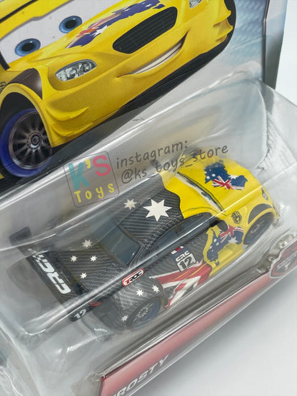 DISNEY PIXAR CARS 1:55 BY MATTEL, "FROSTY CARBON RACERS" - CARBON RACERS SERIES - BNIP