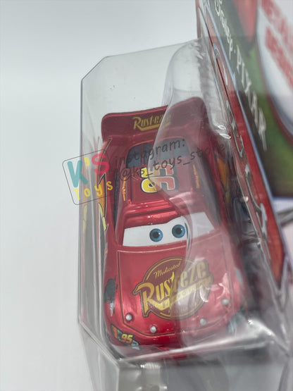 RARE DISNEY PIXAR CARS 1:55 BY MATTEL - LIGHTNING MCQUEEN MIT AUFKLEBERN - GERMANY PROMO RELEASED - BNIP