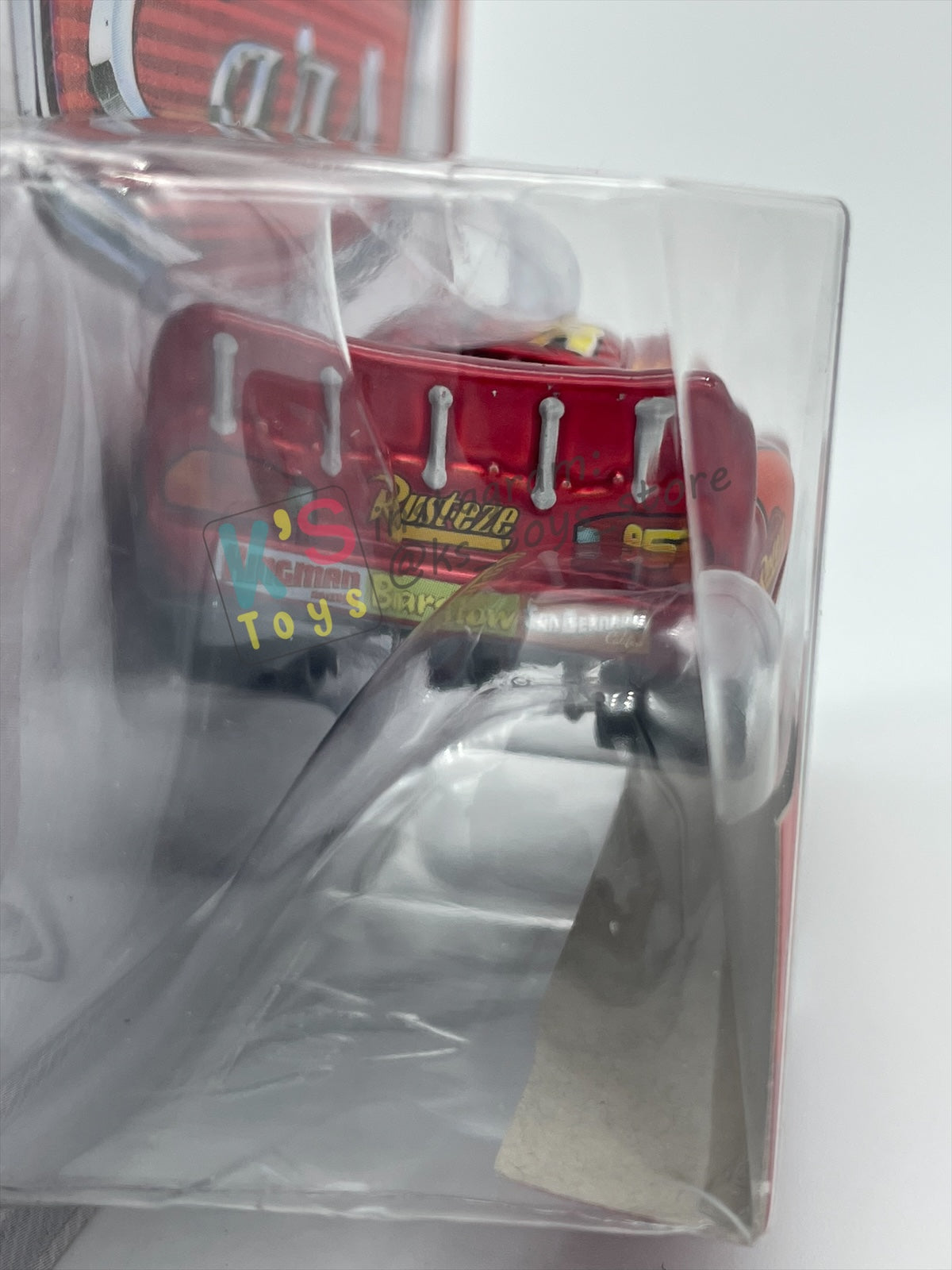 RARE DISNEY PIXAR CARS 1:55 BY MATTEL - LIGHTNING MCQUEEN MIT AUFKLEBERN - GERMANY PROMO RELEASED - BNIP