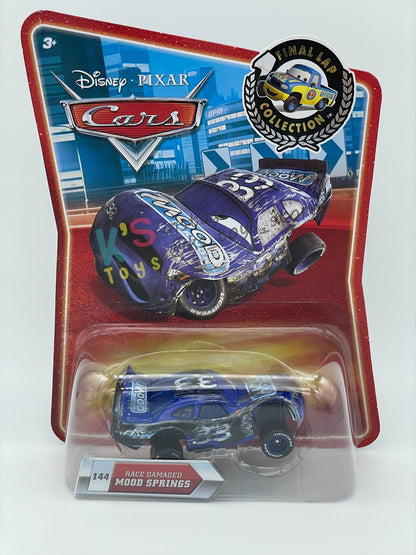 DISNEY PIXAR CARS 1:55 BY MATTEL - RACE DAMAGED MOOD SPRING - FINAL LAP SERIES - BNIP