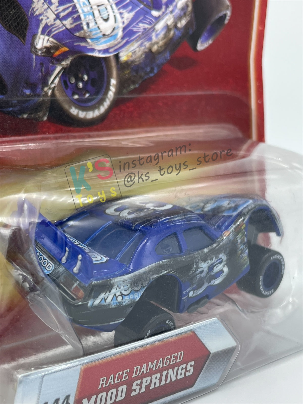 DISNEY PIXAR CARS 1:55 BY MATTEL - RACE DAMAGED MOOD SPRING - FINAL LAP SERIES - BNIP