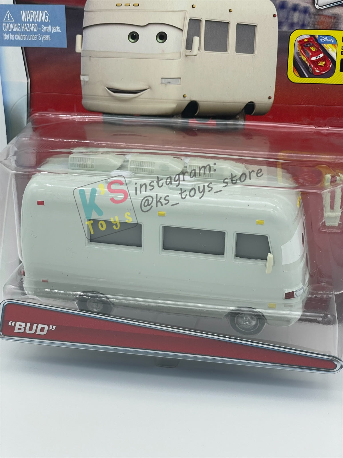 RARE DELUXE DISNEY PIXAR CARS BY MATTEL "BUD" SUPER CHASE - BNIP