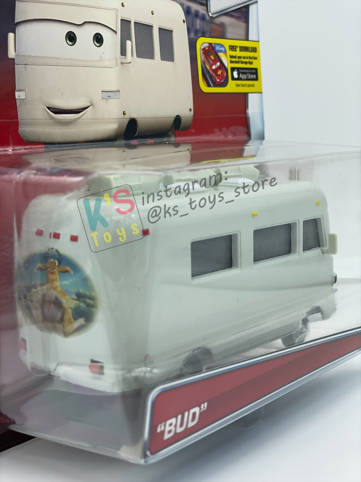 RARE DELUXE DISNEY PIXAR CARS BY MATTEL "BUD" SUPER CHASE - BNIP