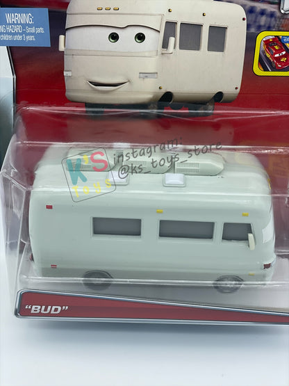 RARE DELUXE DISNEY PIXAR CARS BY MATTEL, "BUD" SUPER CHASE - BNIP - READ DESCRIPTION!!!
