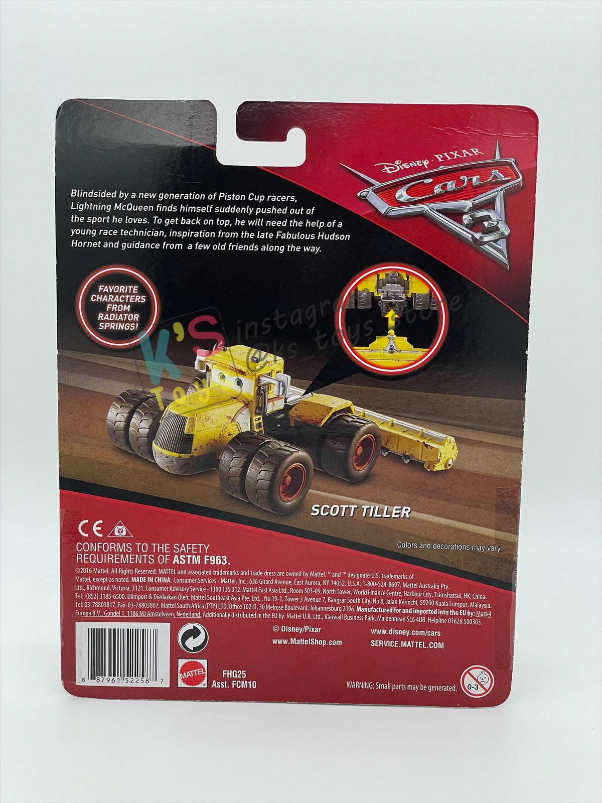 DELUXE DISNEY PIXAR CARS "SCOTT TILLER" CARS 3 SERIES - BNIP - READ DESCRIPTION!!!!