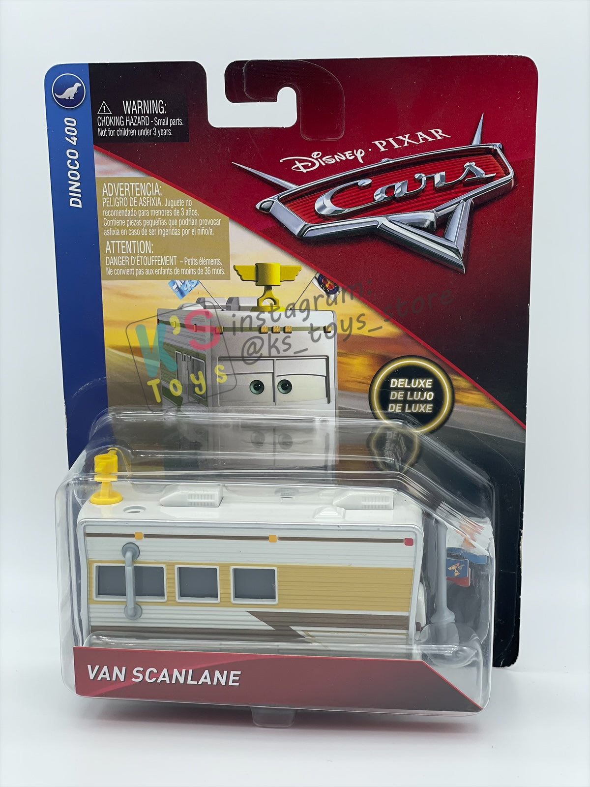 DELUXE DISNEY PIXAR CARS BY MATTEL "VAN SCANLANE" DINOCO 400 SERIES - BNIP
