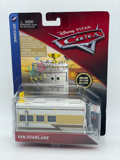 DELUXE DISNEY PIXAR CARS BY MATTEL "VAN SCANLANE" DINOCO 400 SERIES - BNIP