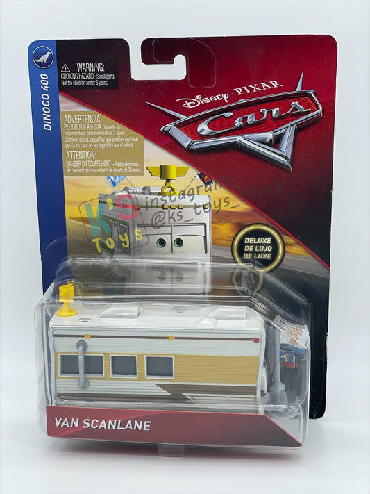 DELUXE DISNEY PIXAR CARS BY MATTEL "VAN SCANLANE" DINOCO 400 SERIES - BNIP