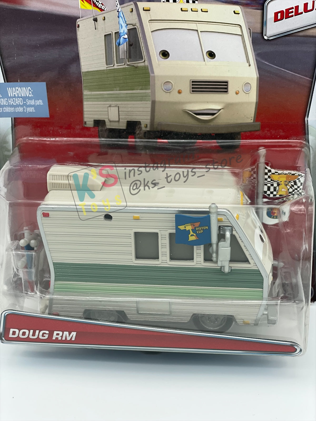 RARE DELUXE DISNEY PIXAR CARS BY MATTEL, "DOUG RM" - BNIP