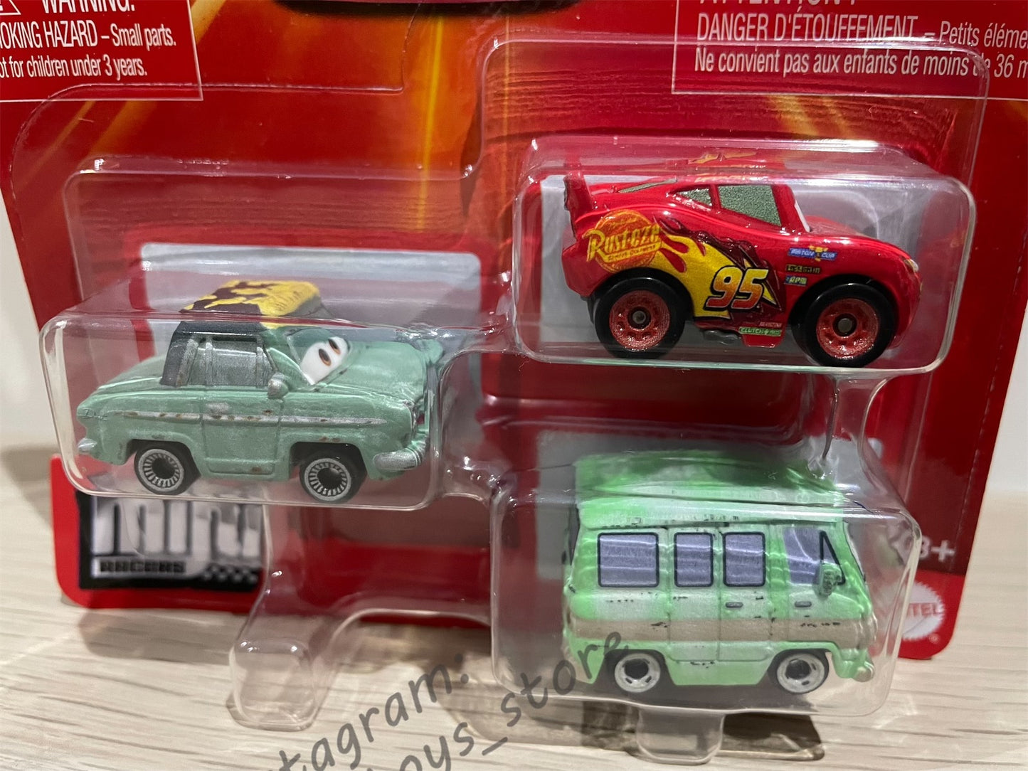 MINI RACERS DISNEY PIXAR CARS 3-PACK RUSTY RUSTEZE, LIGHTNING MCQUEEN, AND DUSTY RUSTEZE - BNIP