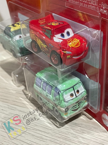 MINI RACERS DISNEY PIXAR CARS 3-PACK RUSTY RUSTEZE, LIGHTNING MCQUEEN, AND DUSTY RUSTEZE - BNIP