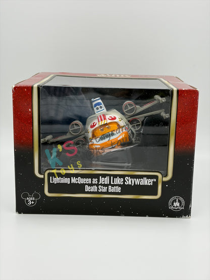 RARE EXCLUSIVE DISNEY PIXAR CARS BY DISNEY PARKS, "LIGHTNING MCQUEEN AS JEDI LUKE SKYWALKER DEATH STAR BATTLE" STAR WARS SERIES - BNIP