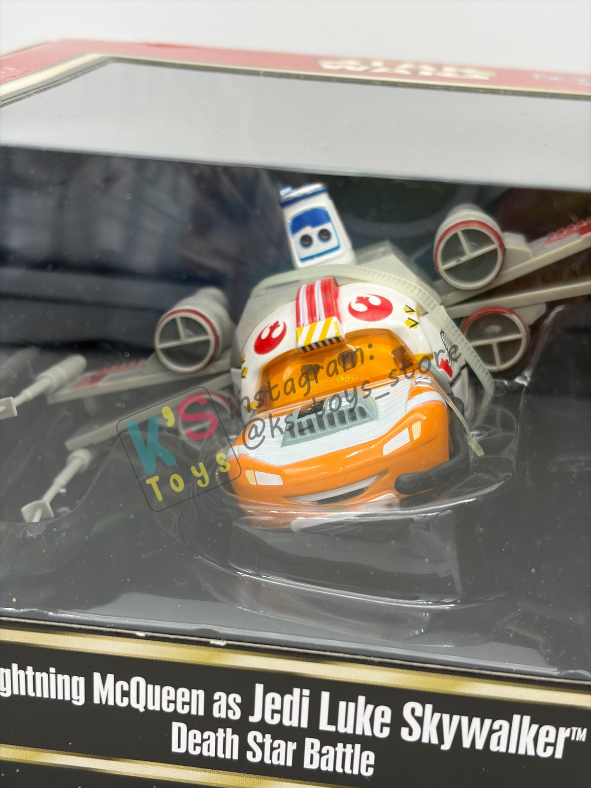RARE EXCLUSIVE DISNEY PIXAR CARS BY DISNEY PARKS, "LIGHTNING MCQUEEN AS JEDI LUKE SKYWALKER DEATH STAR BATTLE" STAR WARS SERIES - BNIP