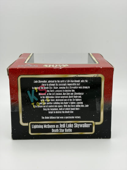 RARE EXCLUSIVE DISNEY PIXAR CARS BY DISNEY PARKS, "LIGHTNING MCQUEEN AS JEDI LUKE SKYWALKER DEATH STAR BATTLE" STAR WARS SERIES - BNIP